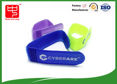 Nylon Mix Polyeste Velco Cable Ties, Wire Ties com logotipo impresso em qualquer cor