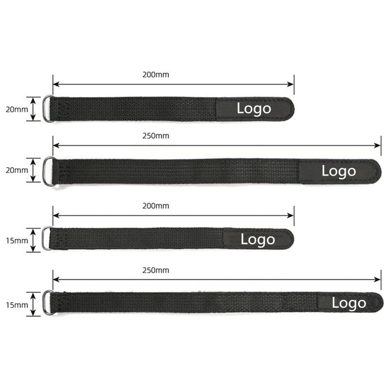 Cintos de gancho e laço ajustáveis com suporte de silicone antiderrapante para montagem de bateria segura e proteção eletrônica